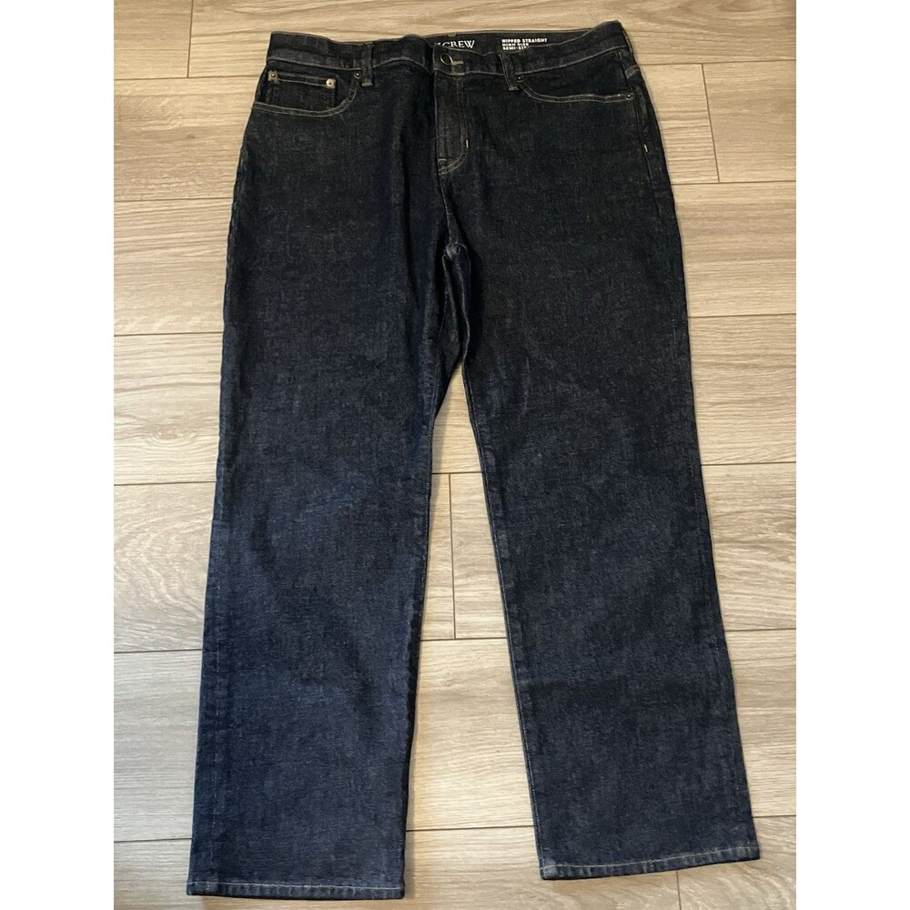 J.Crew Womens Size 32P Nipped Straight High Rise Semi Stretch Jeans petite blue